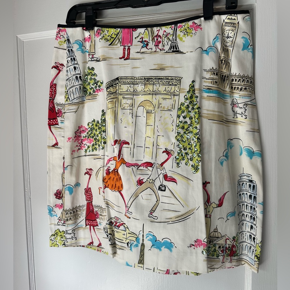 Printed pencil skirt